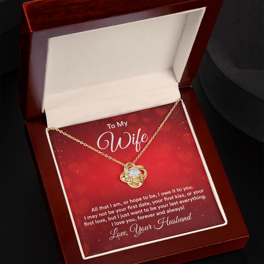 To My Wife All That I Am Infinity Knot Necklace Message Card-Express Your Love Gifts