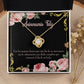 To My Wife Aniversario Feliz Infinity Knot Necklace Message Card-Express Your Love Gifts