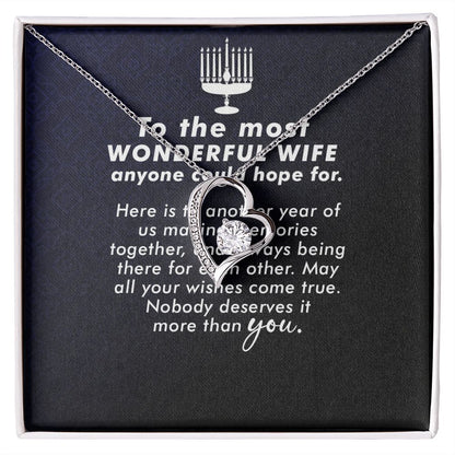 To My Wife Anyone Who Could Hope For Forever Necklace w Message Card-Express Your Love Gifts