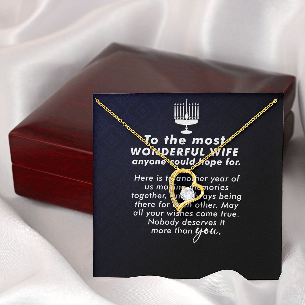 To My Wife Anyone Who Could Hope For Forever Necklace w Message Card-Express Your Love Gifts