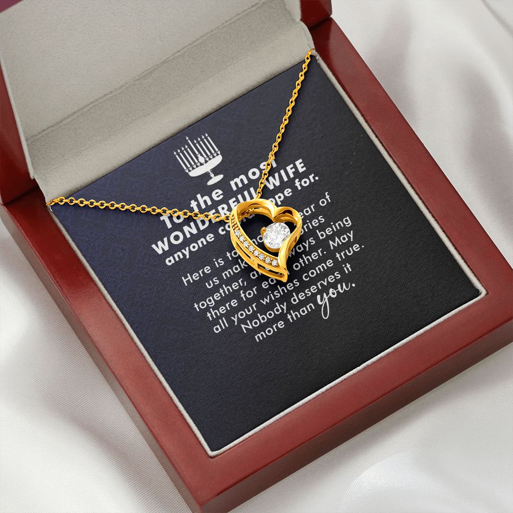 To My Wife Anyone Who Could Hope For Forever Necklace w Message Card-Express Your Love Gifts