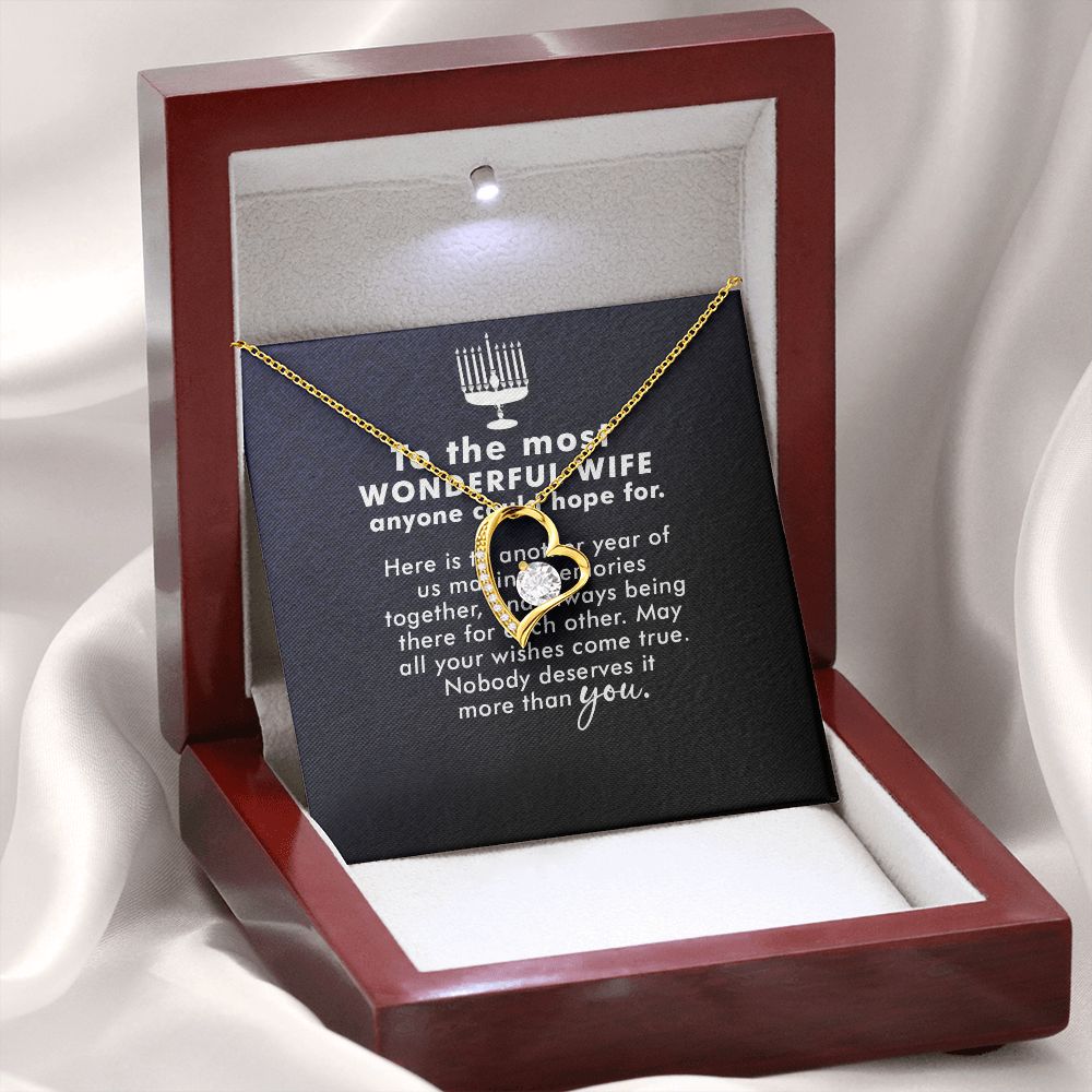 To My Wife Anyone Who Could Hope For Forever Necklace w Message Card-Express Your Love Gifts