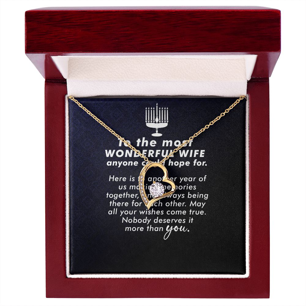 To My Wife Anyone Who Could Hope For Forever Necklace w Message Card-Express Your Love Gifts
