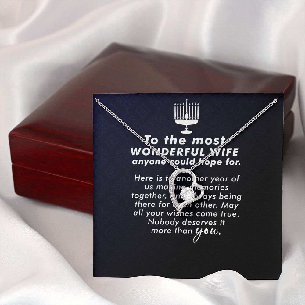 To My Wife Anyone Who Could Hope For Forever Necklace w Message Card-Express Your Love Gifts