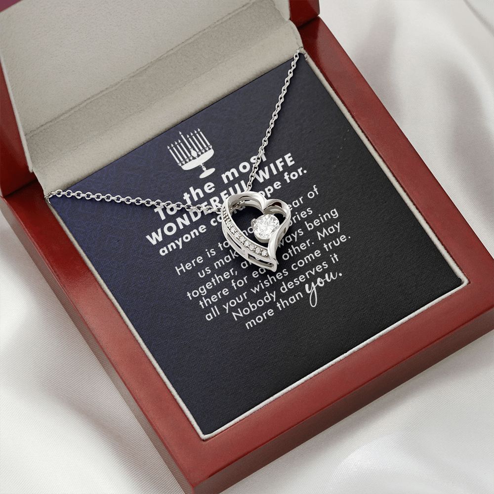 To My Wife Anyone Who Could Hope For Forever Necklace w Message Card-Express Your Love Gifts