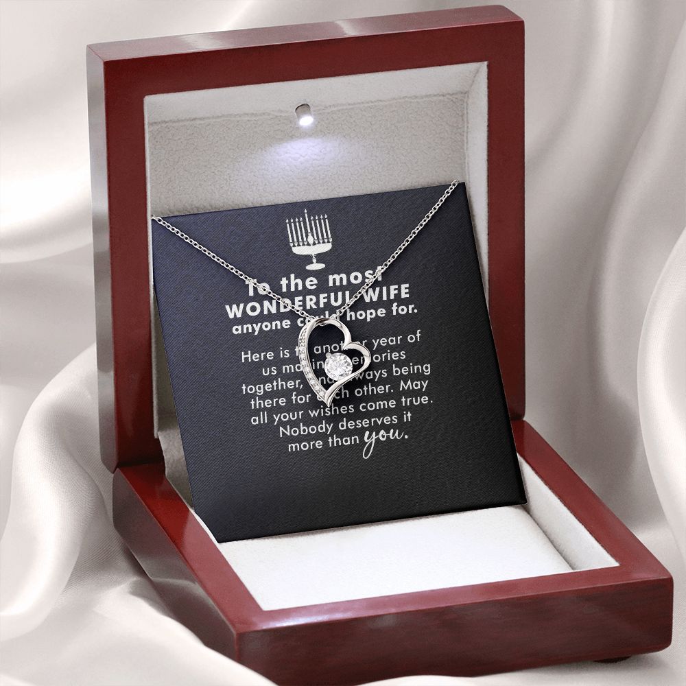 To My Wife Anyone Who Could Hope For Forever Necklace w Message Card-Express Your Love Gifts