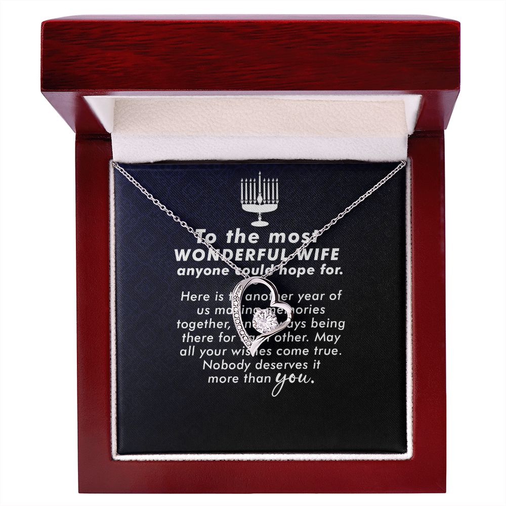 To My Wife Anyone Who Could Hope For Forever Necklace w Message Card-Express Your Love Gifts
