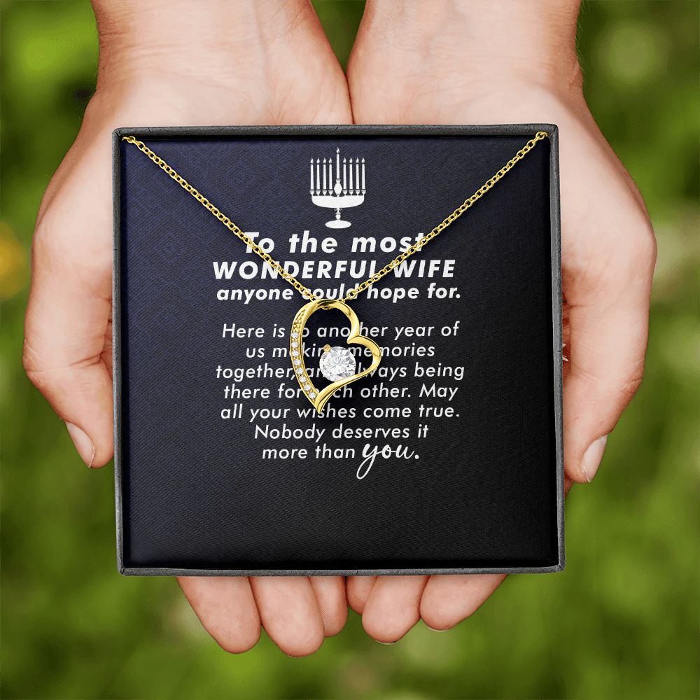 To My Wife Anyone Who Could Hope For Forever Necklace w Message Card-Express Your Love Gifts