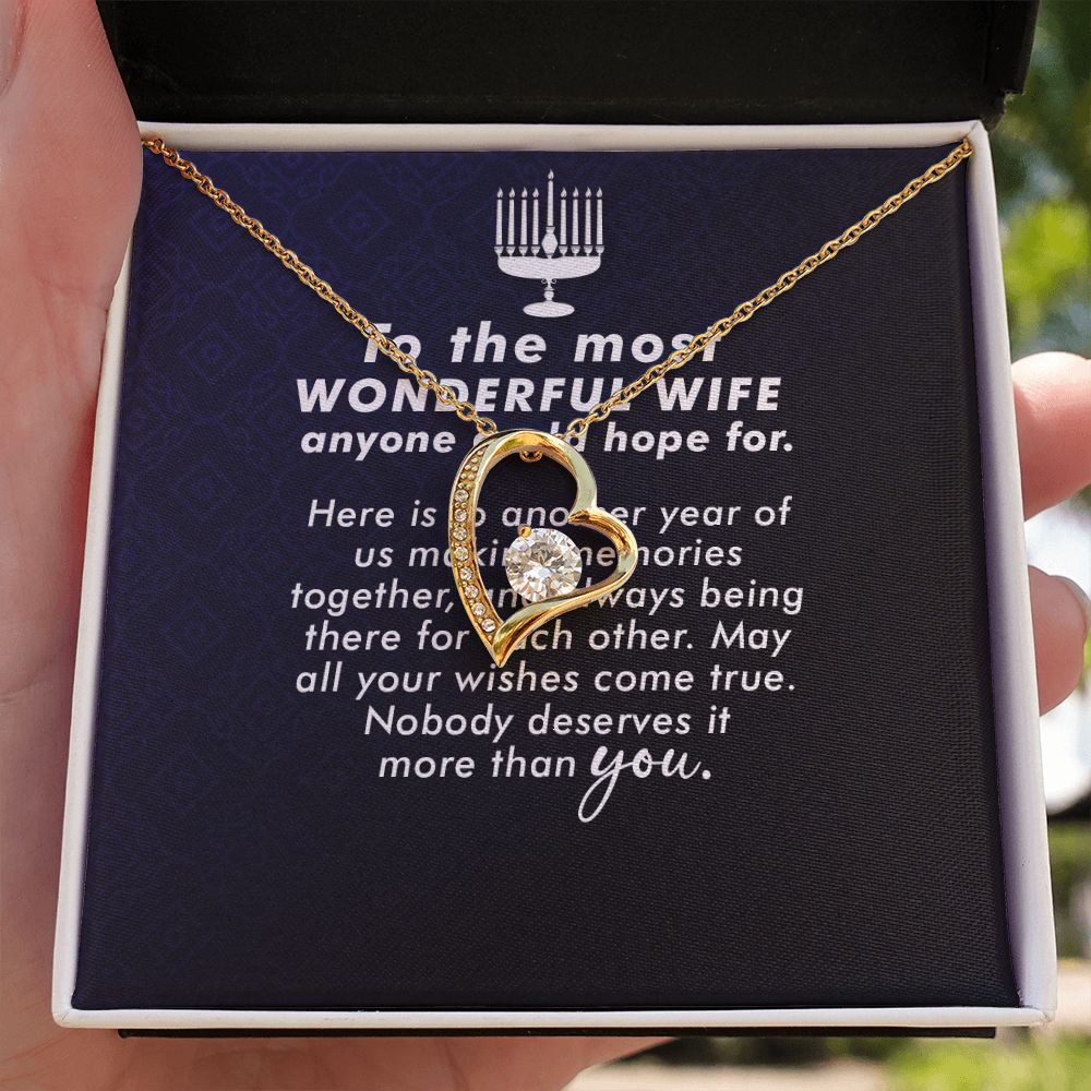 To My Wife Anyone Who Could Hope For Forever Necklace w Message Card-Express Your Love Gifts