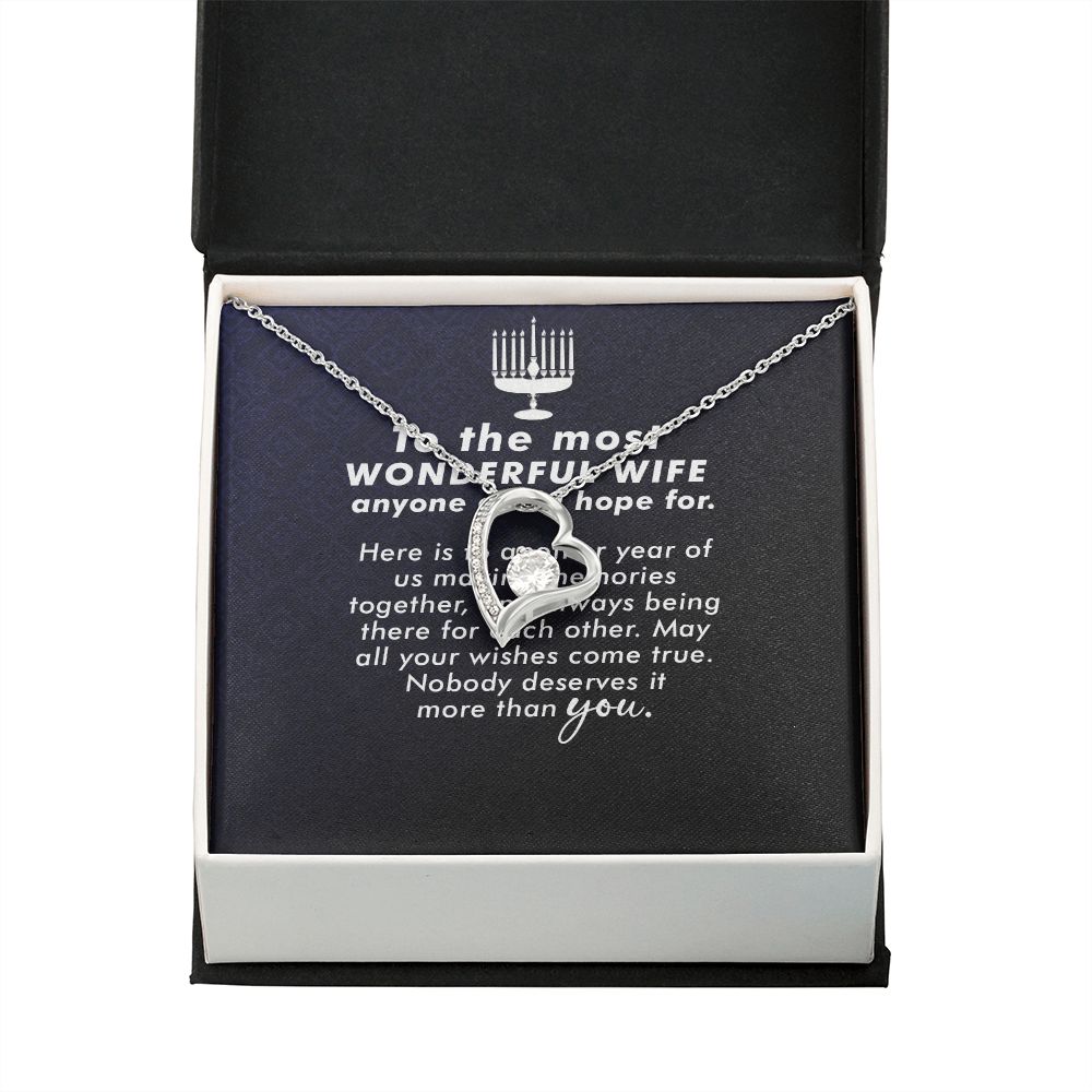 To My Wife Anyone Who Could Hope For Forever Necklace w Message Card-Express Your Love Gifts