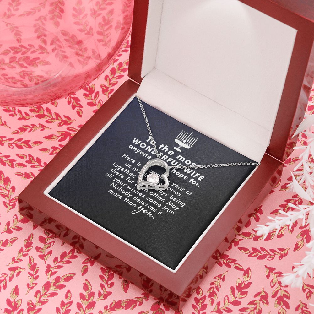 To My Wife Anyone Who Could Hope For Forever Necklace w Message Card-Express Your Love Gifts