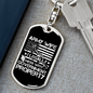 To My Wife Army Wife Government Property Keychain Stainless Steel or 18k Gold Dog Tag Keyring-Express Your Love Gifts