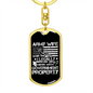 To My Wife Army Wife Government Property Keychain Stainless Steel or 18k Gold Dog Tag Keyring-Express Your Love Gifts