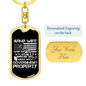 To My Wife Army Wife Government Property Keychain Stainless Steel or 18k Gold Dog Tag Keyring-Express Your Love Gifts