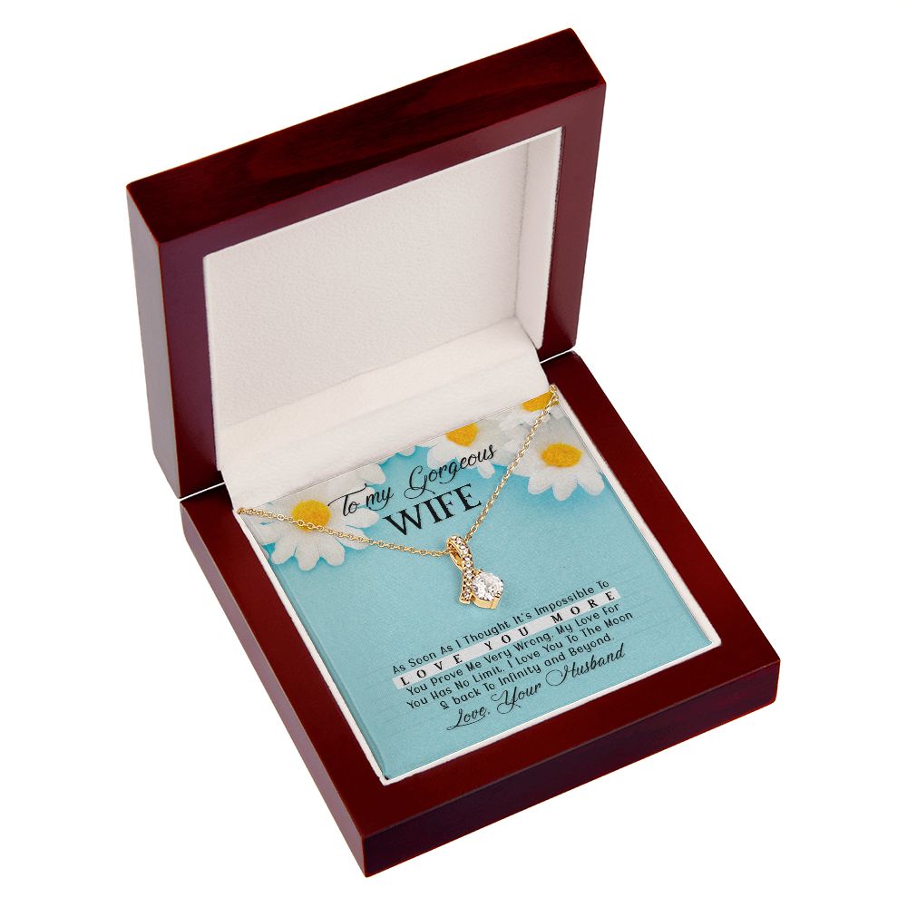 To My Wife As Soon As I Thought Alluring Ribbon Necklace Message Card-Express Your Love Gifts