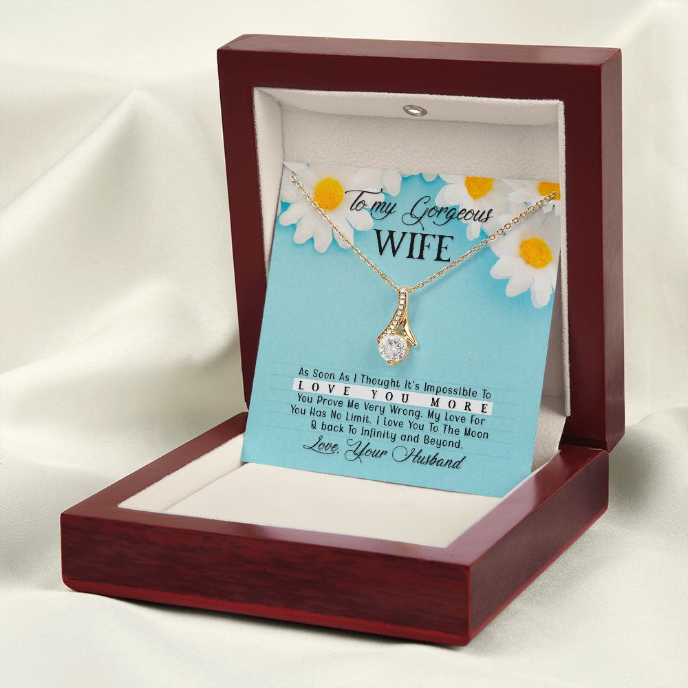 To My Wife As Soon As I Thought Alluring Ribbon Necklace Message Card-Express Your Love Gifts