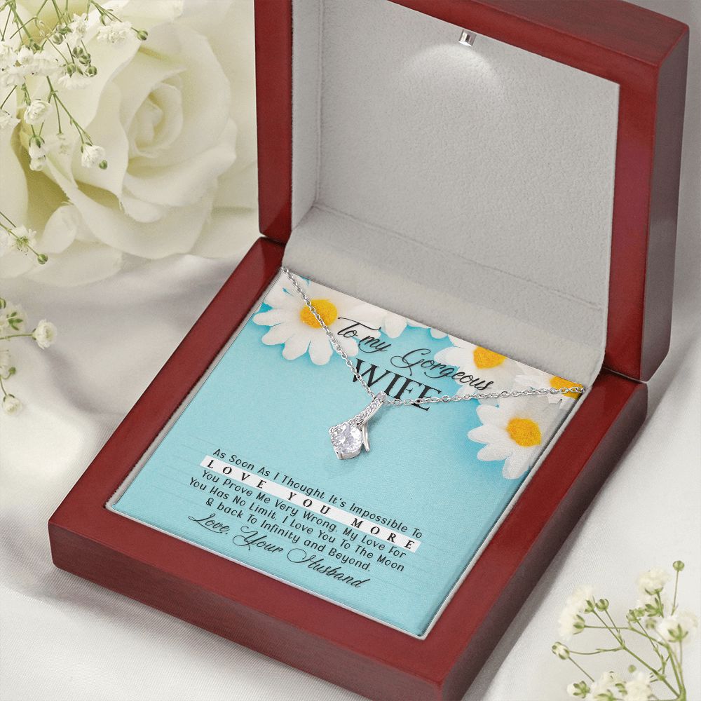 To My Wife As Soon As I Thought Alluring Ribbon Necklace Message Card-Express Your Love Gifts