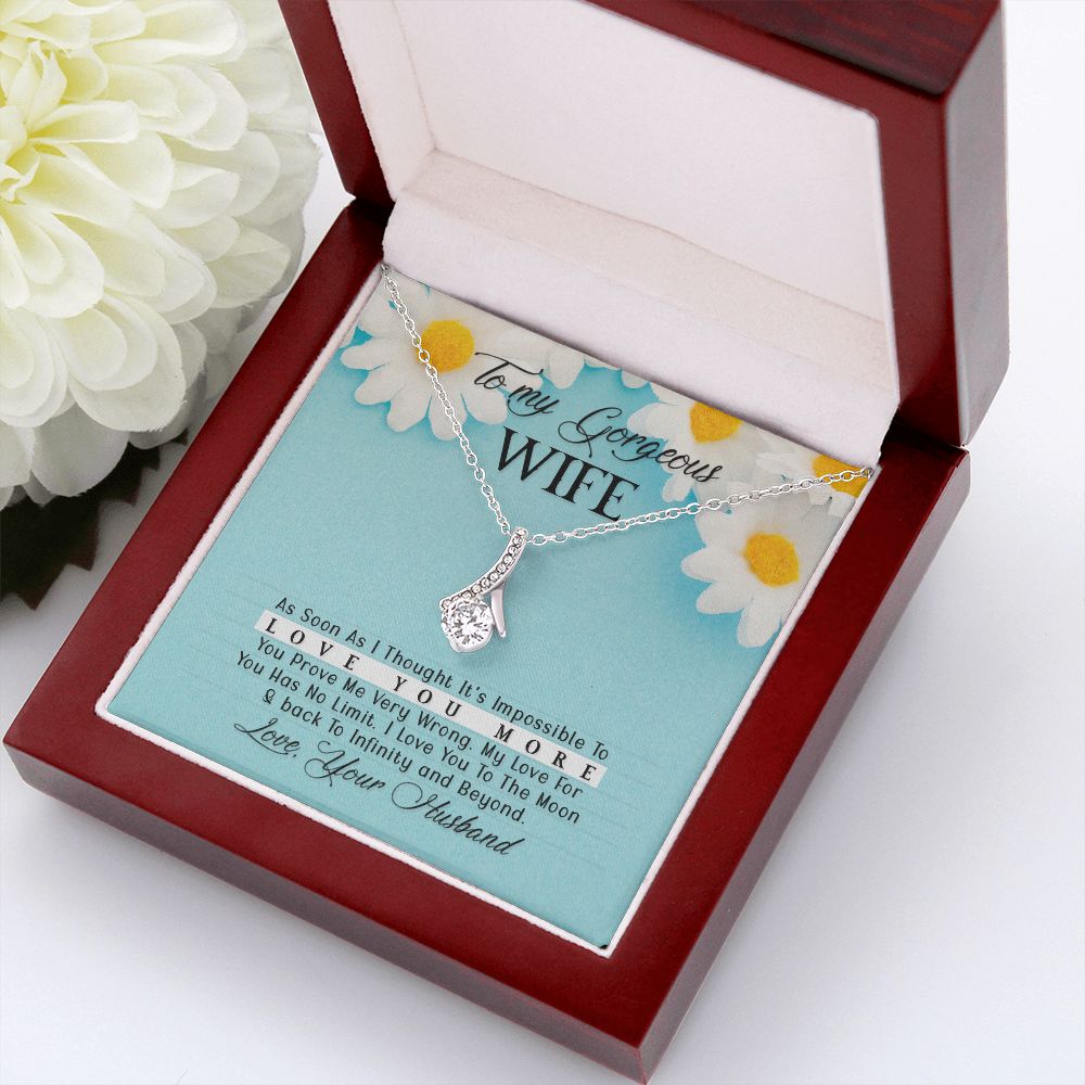 To My Wife As Soon As I Thought Alluring Ribbon Necklace Message Card-Express Your Love Gifts