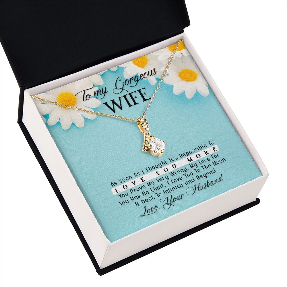 To My Wife As Soon As I Thought Alluring Ribbon Necklace Message Card-Express Your Love Gifts