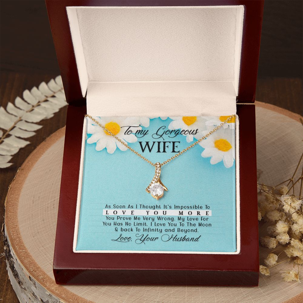 To My Wife As Soon As I Thought Alluring Ribbon Necklace Message Card-Express Your Love Gifts