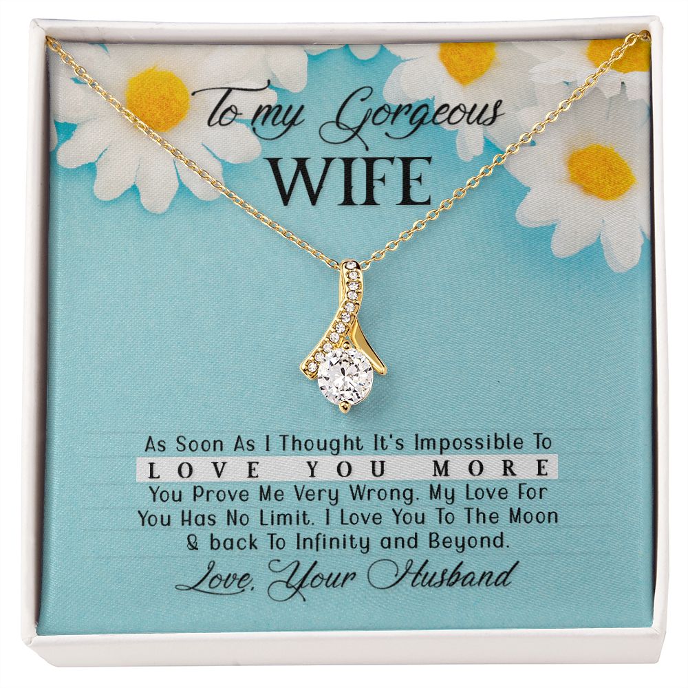 To My Wife As Soon As I Thought Alluring Ribbon Necklace Message Card-Express Your Love Gifts