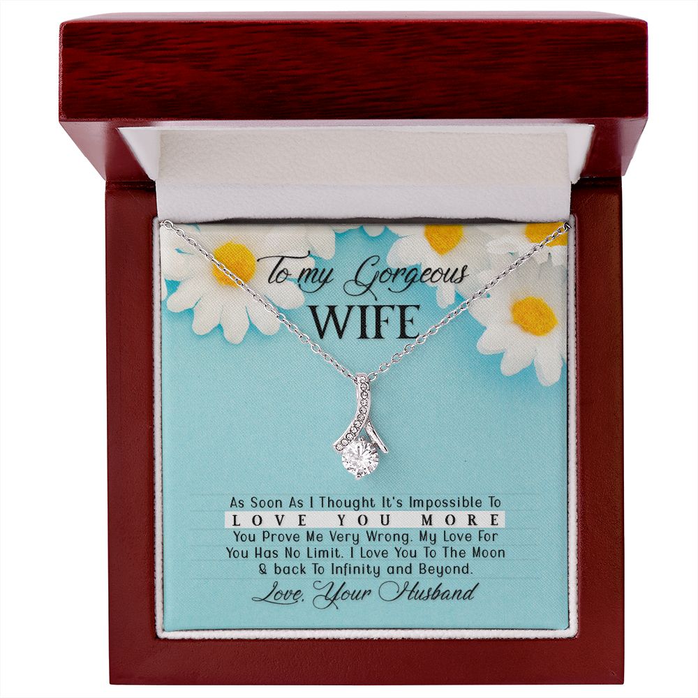 To My Wife As Soon As I Thought Alluring Ribbon Necklace Message Card-Express Your Love Gifts