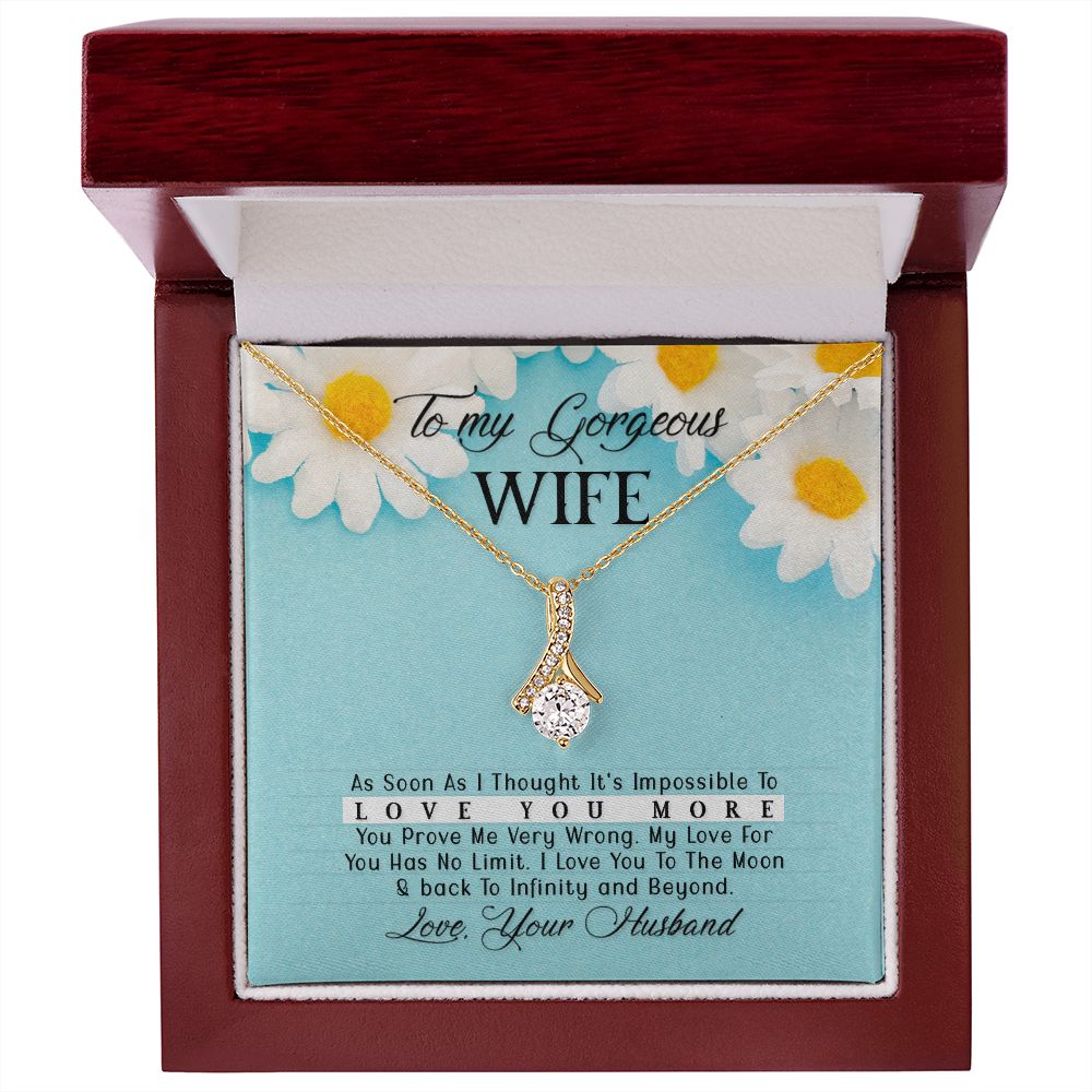 To My Wife As Soon As I Thought Alluring Ribbon Necklace Message Card-Express Your Love Gifts