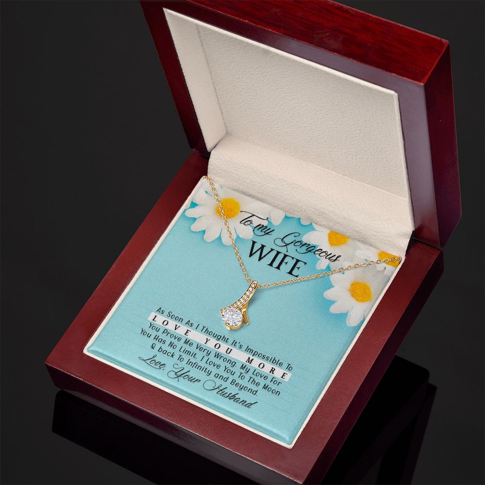 To My Wife As Soon As I Thought Alluring Ribbon Necklace Message Card-Express Your Love Gifts