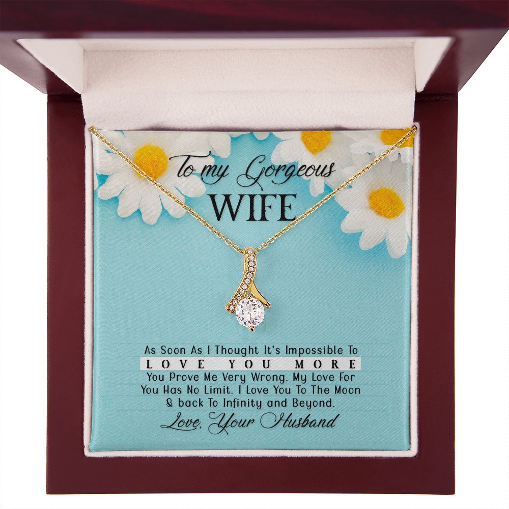 To My Wife As Soon As I Thought Alluring Ribbon Necklace Message Card-Express Your Love Gifts