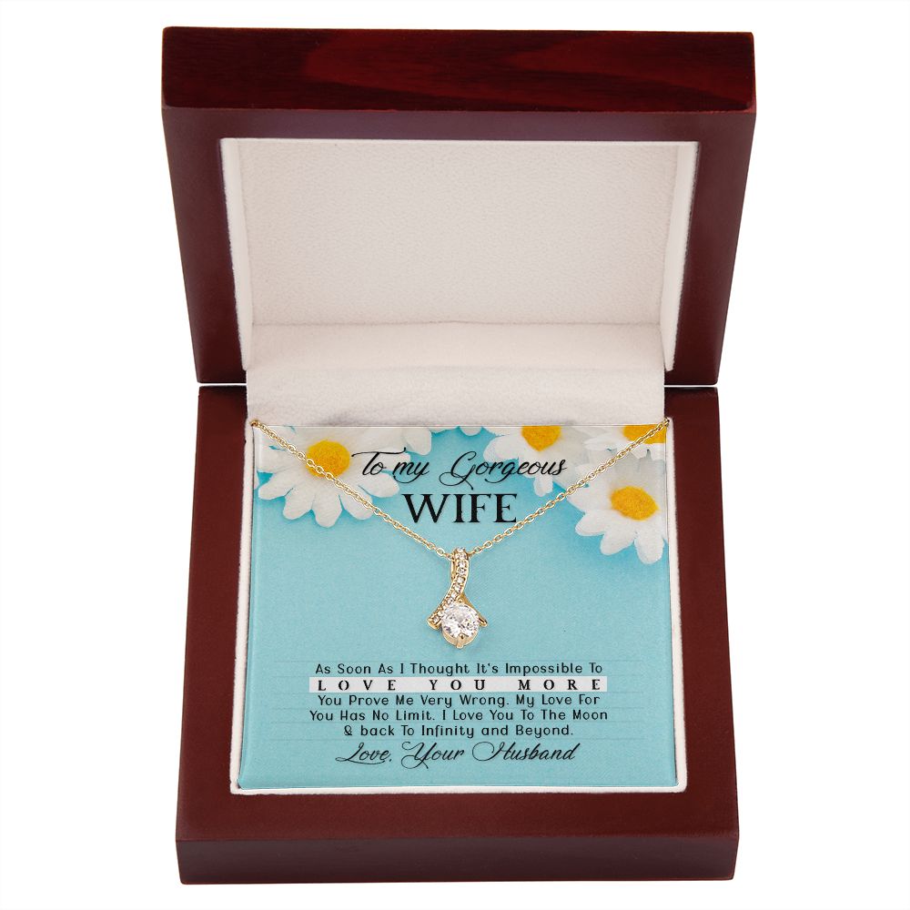 To My Wife As Soon As I Thought Alluring Ribbon Necklace Message Card-Express Your Love Gifts
