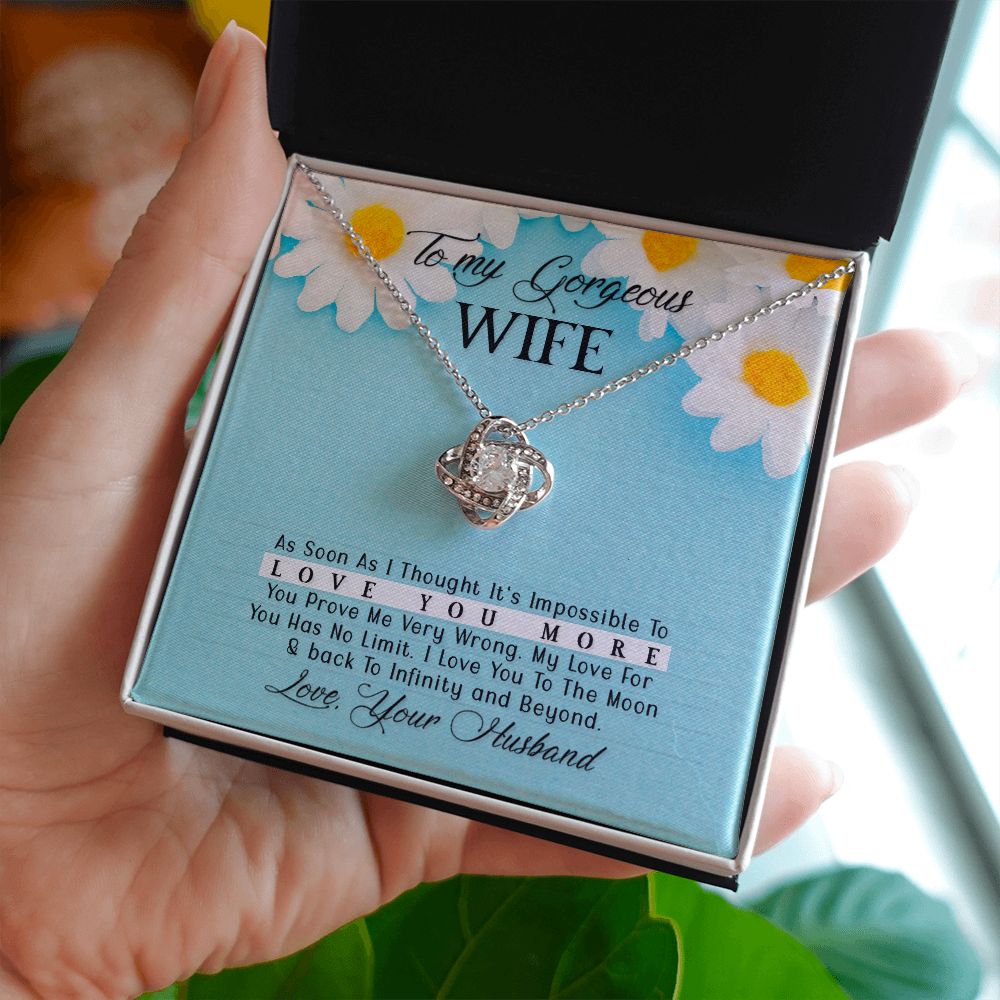 To My Wife As Soon As I Thought Infinity Knot Necklace Message Card-Express Your Love Gifts