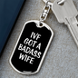 To My Wife Bad Ass Wife Keychain Stainless Steel or 18k Gold Dog Tag Keyring-Express Your Love Gifts