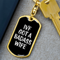 To My Wife Bad Ass Wife Keychain Stainless Steel or 18k Gold Dog Tag Keyring-Express Your Love Gifts