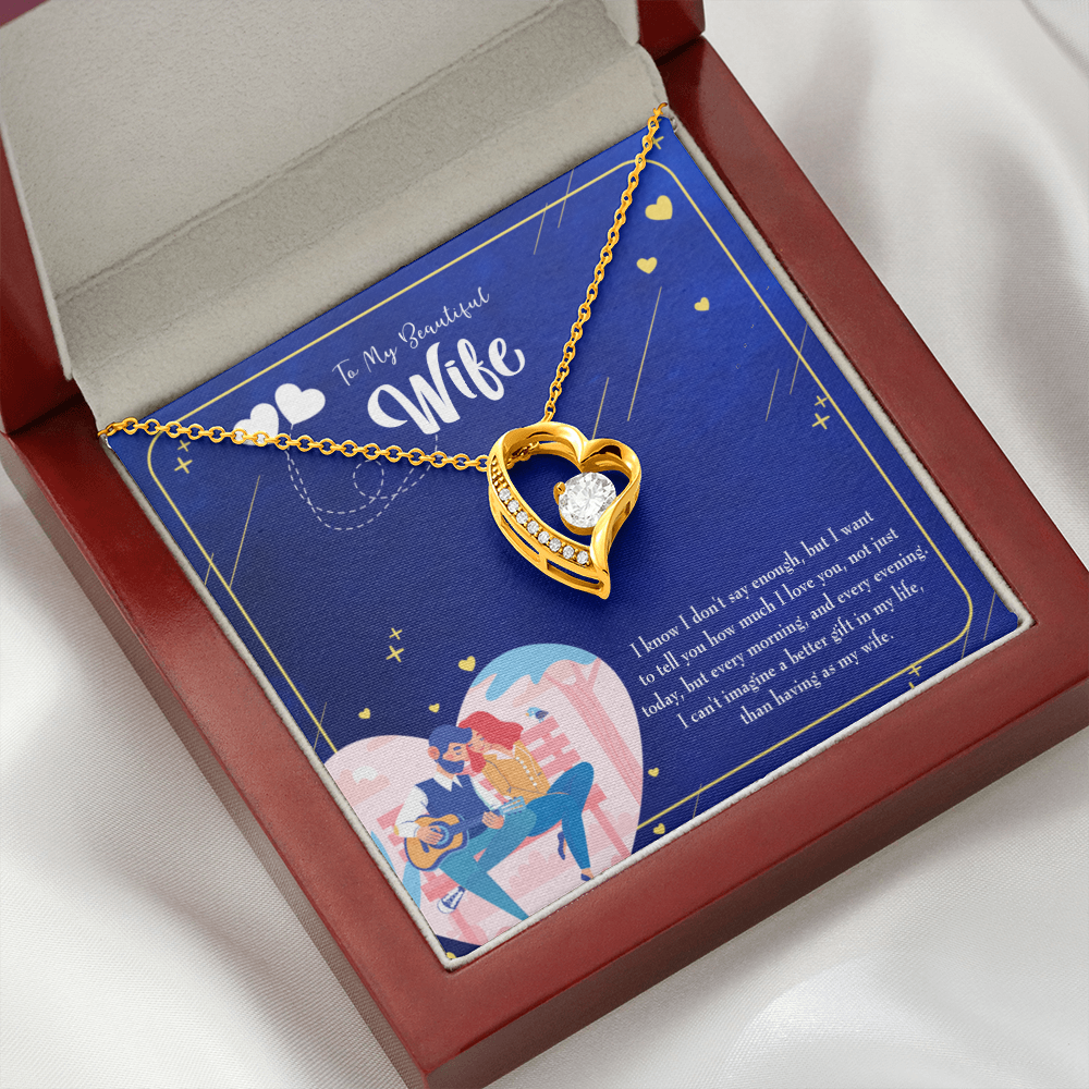 To My Wife Better Gift Forever Necklace w Message Card-Express Your Love Gifts