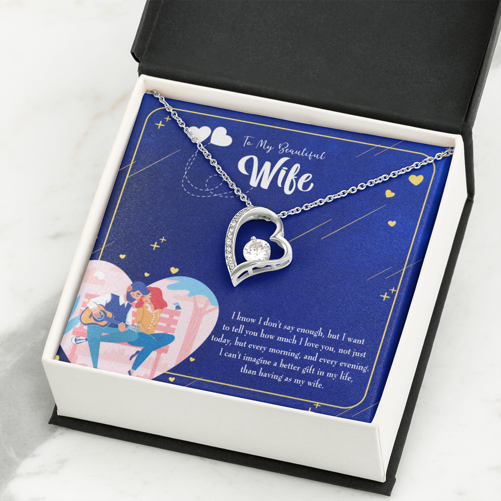 To My Wife Better Gift Forever Necklace w Message Card-Express Your Love Gifts