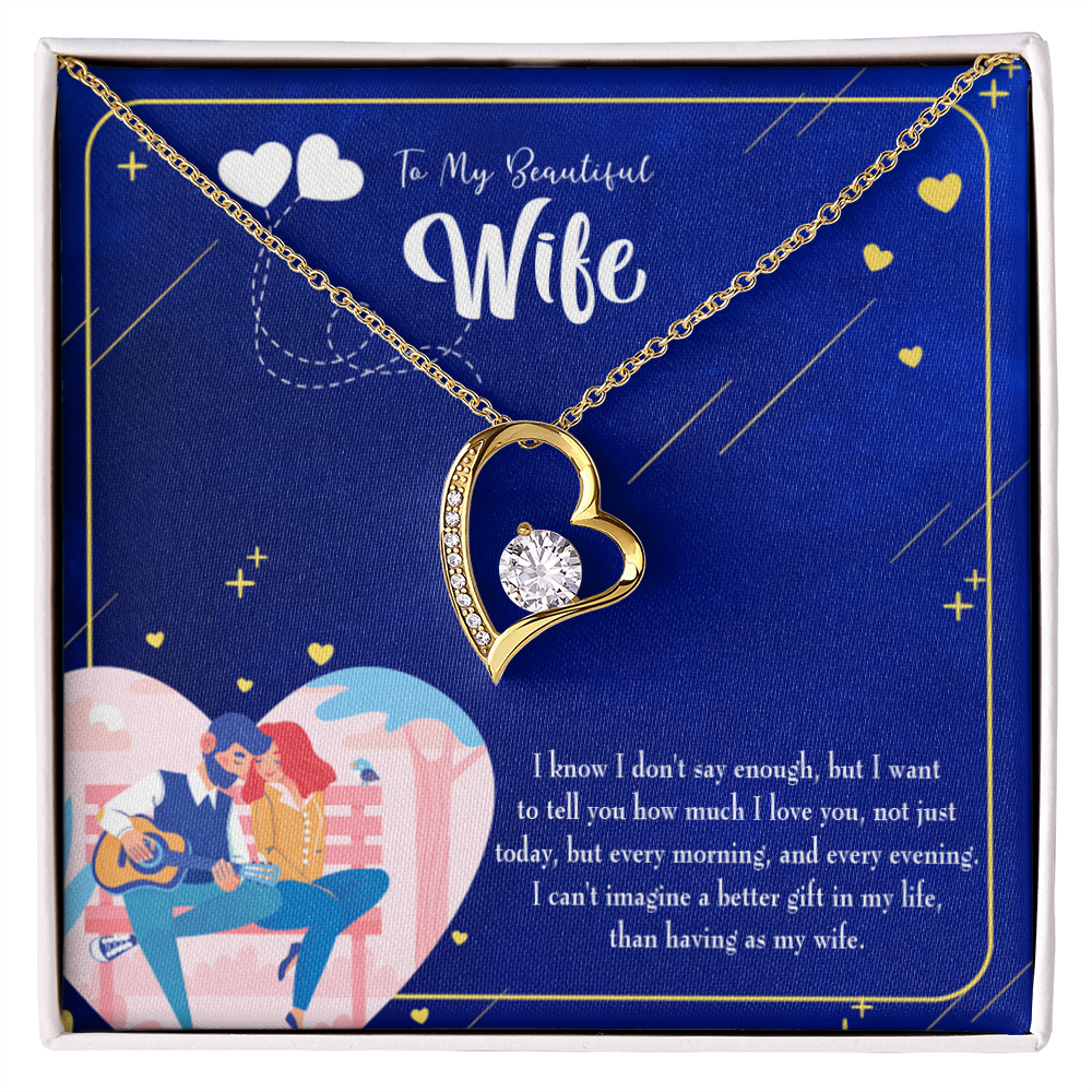 To My Wife Better Gift Forever Necklace w Message Card-Express Your Love Gifts