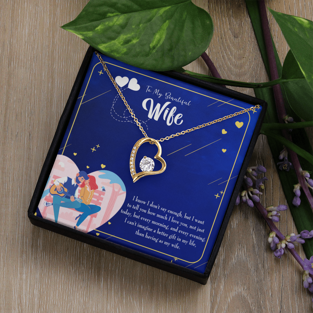 To My Wife Better Gift Forever Necklace w Message Card-Express Your Love Gifts