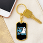 To My Wife Better Man Because of Wife Keychain Stainless Steel or 18k Gold Dog Tag Keyring-Express Your Love Gifts