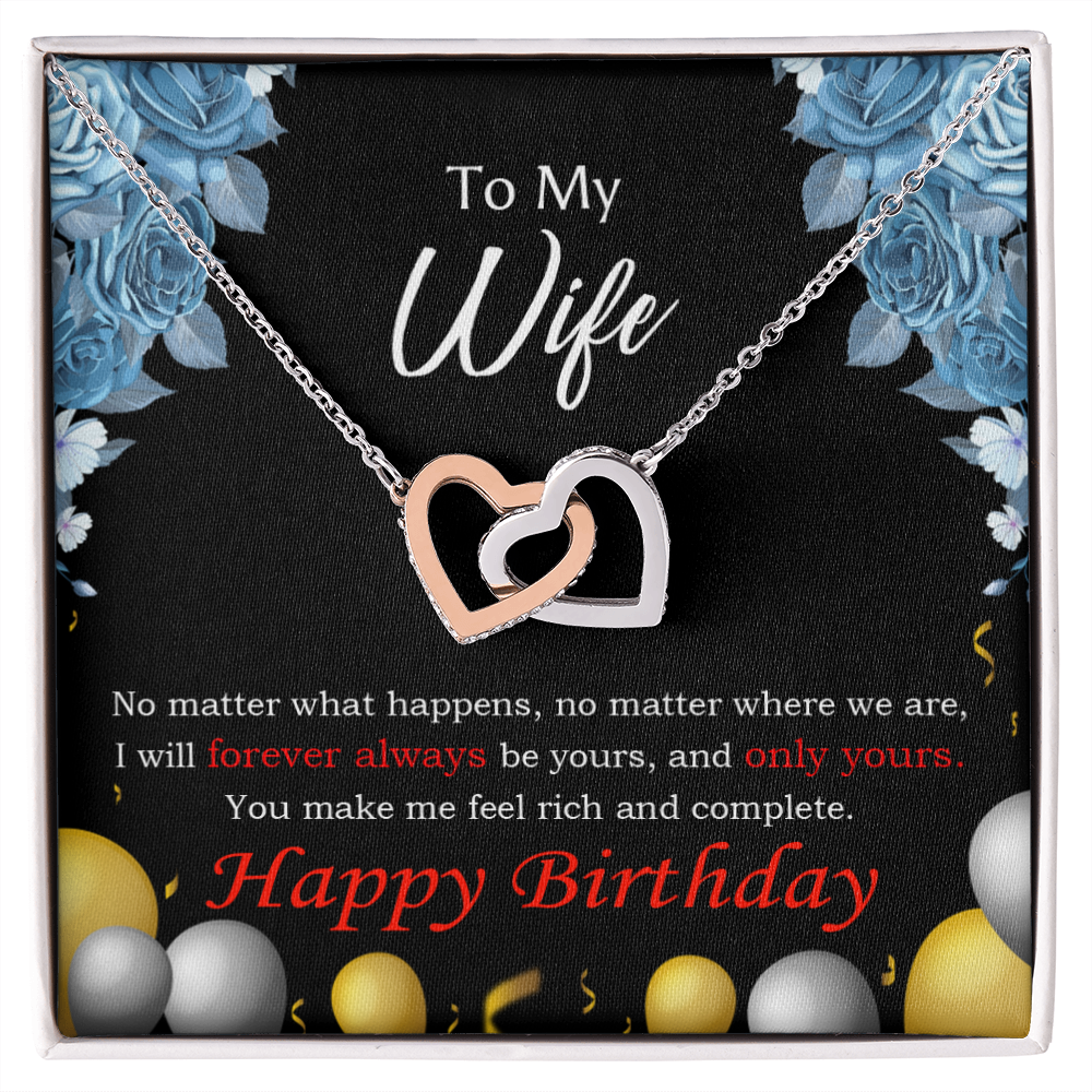 To My Wife Birthday Message Forever and Together Inseparable Necklace-Express Your Love Gifts
