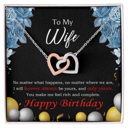 To My Wife Birthday Message Forever and Together Inseparable Necklace-Express Your Love Gifts