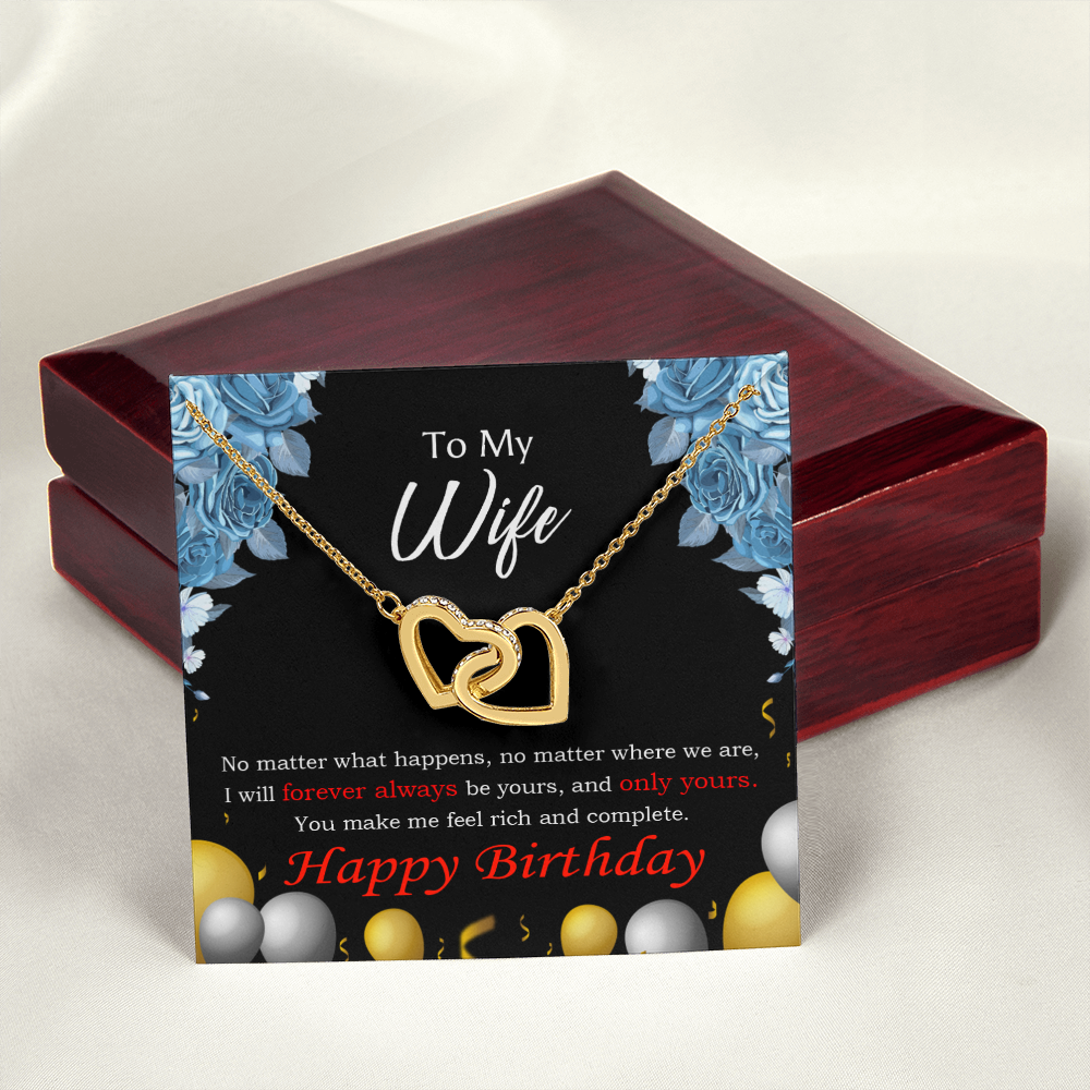 To My Wife Birthday Message Forever and Together Inseparable Necklace-Express Your Love Gifts