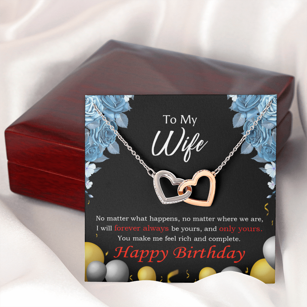 To My Wife Birthday Message Forever and Together Inseparable Necklace-Express Your Love Gifts