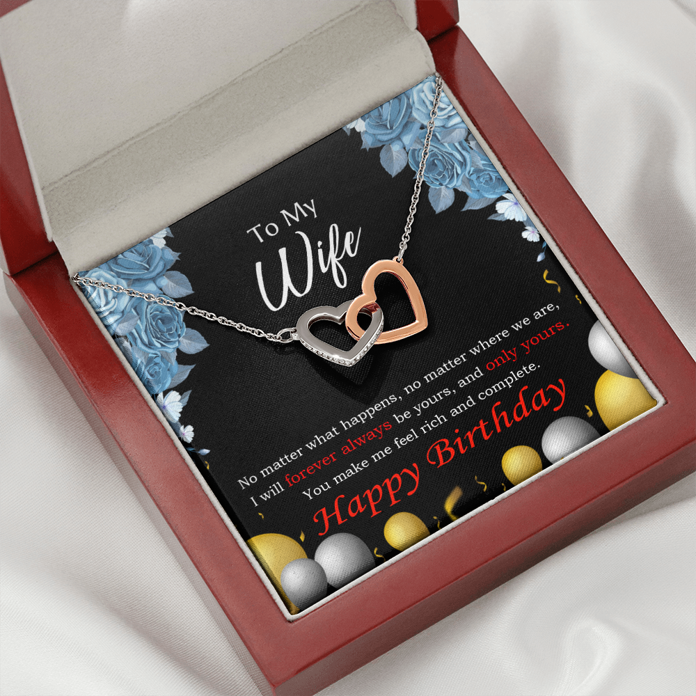 To My Wife Birthday Message Forever and Together Inseparable Necklace-Express Your Love Gifts