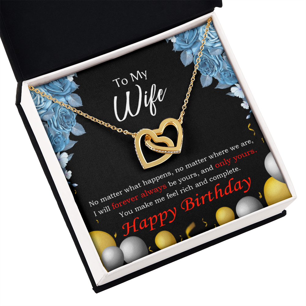 To My Wife Birthday Message Forever and Together Inseparable Necklace-Express Your Love Gifts
