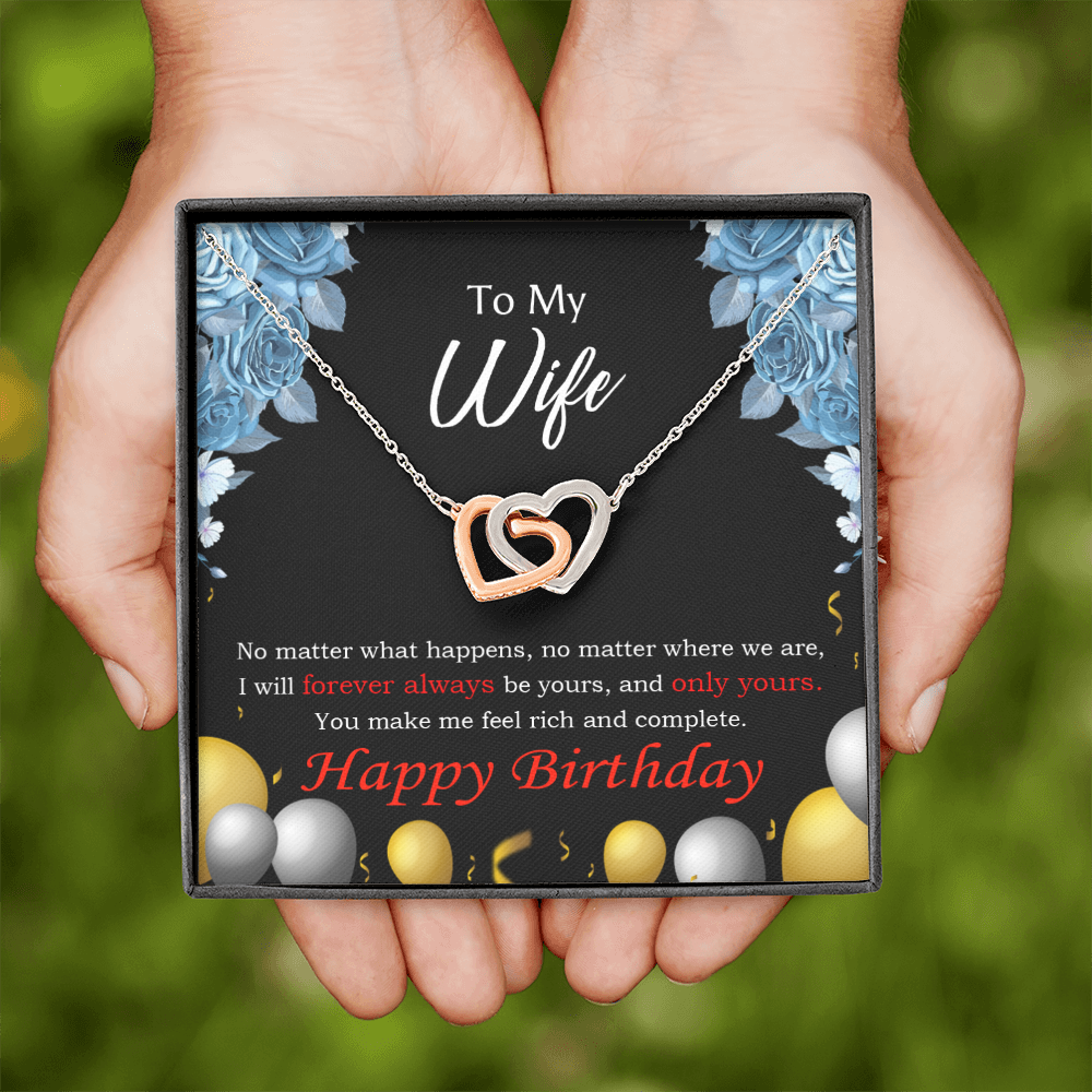 To My Wife Birthday Message Forever and Together Inseparable Necklace-Express Your Love Gifts
