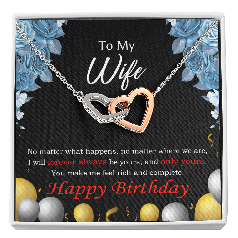 To My Wife Birthday Message Forever and Together Inseparable Necklace-Express Your Love Gifts