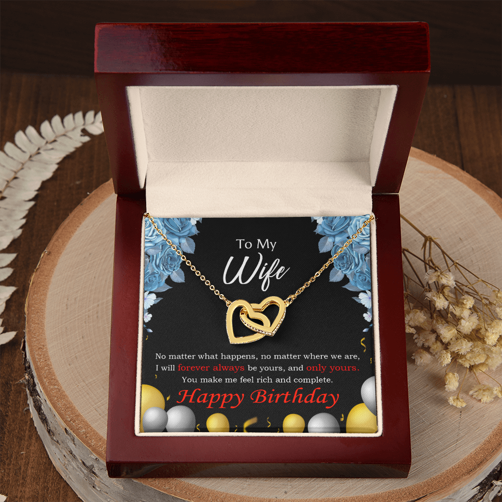 To My Wife Birthday Message Forever and Together Inseparable Necklace-Express Your Love Gifts
