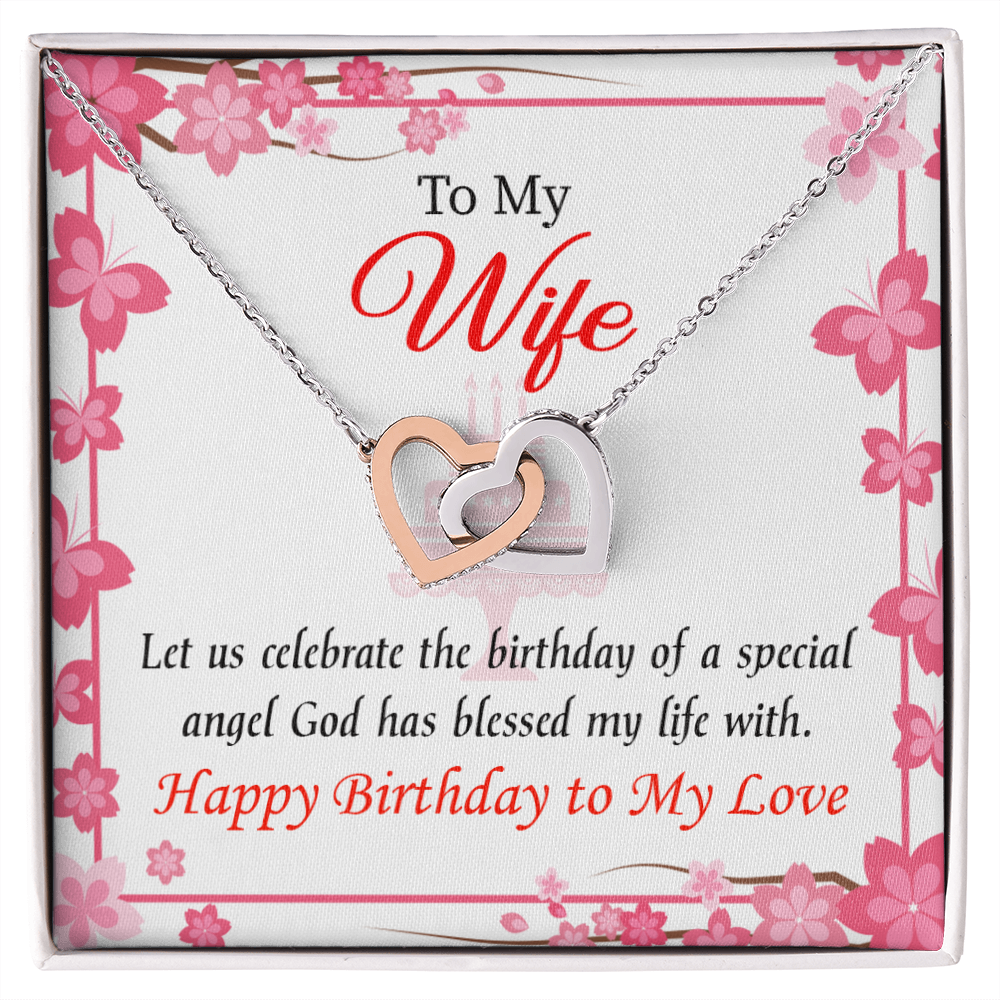 To My Wife Birthday Message Love and Affection Inseparable Necklace-Express Your Love Gifts