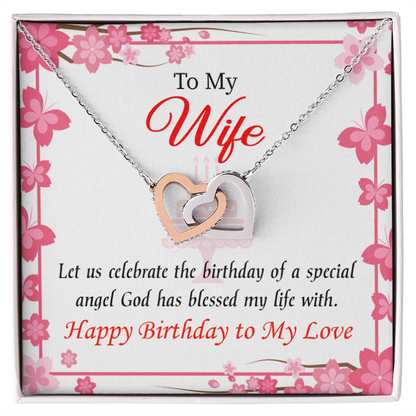 To My Wife Birthday Message Love and Affection Inseparable Necklace-Express Your Love Gifts