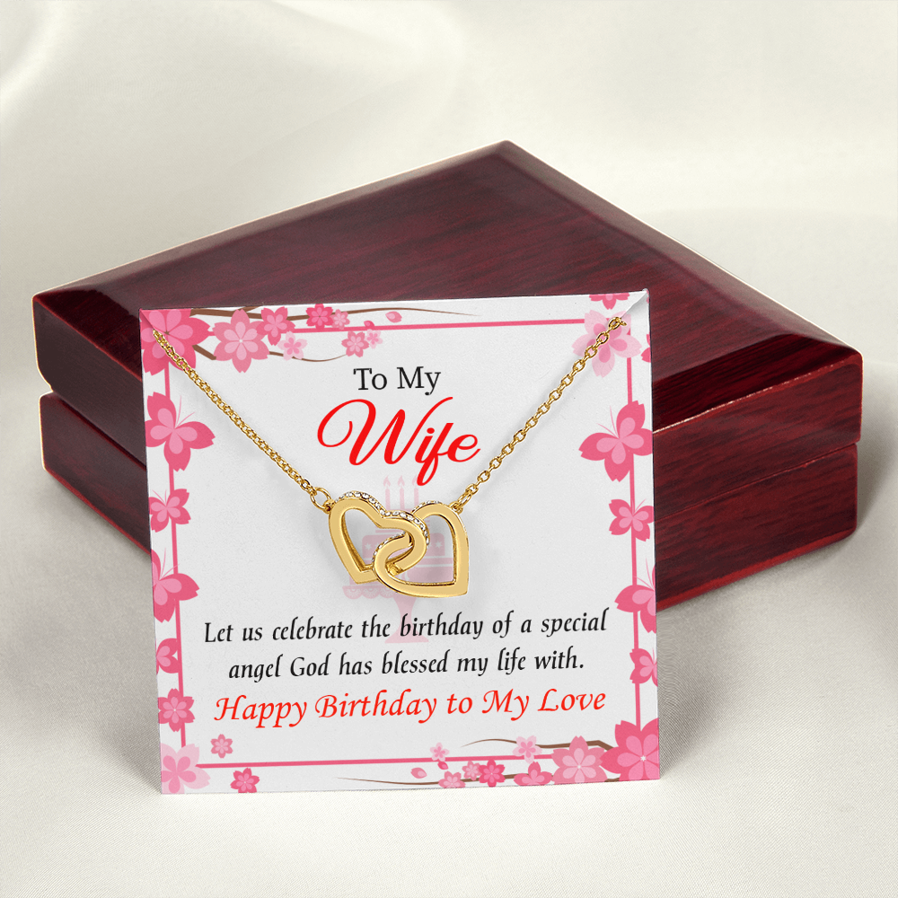 To My Wife Birthday Message Love and Affection Inseparable Necklace-Express Your Love Gifts